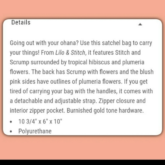 NWT Loungefly Lilo and Stitch Floral Satchel - Picture 9 of 11